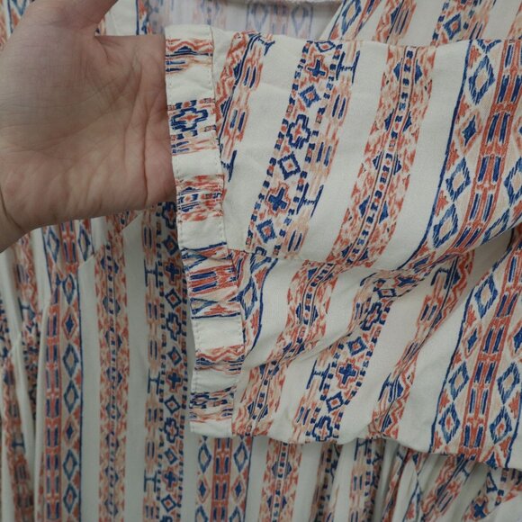 En Crème Maxi Dress Womens L Beige Boho Artsy Ethnic Gypsy Resort Beach Relaxed - Picture 8 of 16